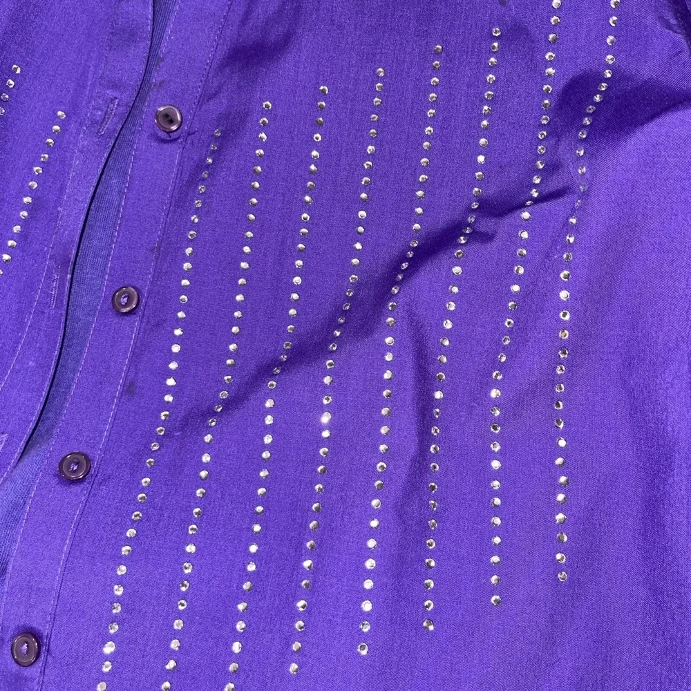 Women's Purple Two-Piece Pantsuit with Stud Accents